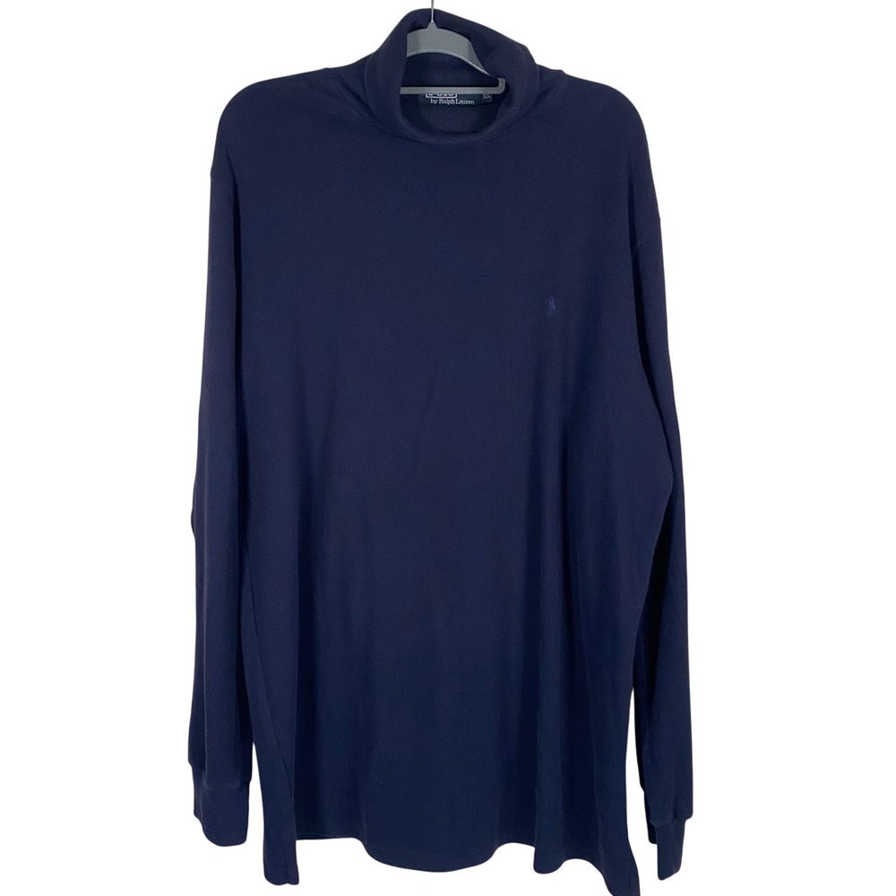 Polo Ralph Lauren Men's XL Navy Turtleneck‎ Cotton Blend Long Sleeve Sweater